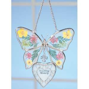  In Loving Memory Bereavement Sympathy Butterfly With Flowers 