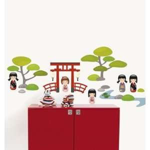 Home Stickers HOST 185 Japanese Garden Decorative Wall Stickers 