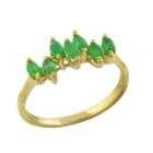Lab Created Emerald and Cubic Zirconia Ring