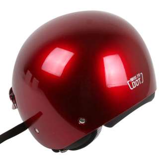 OPEN FACE 3/4 DOT MOTORCYCLE HELMET WINE RED size Large  