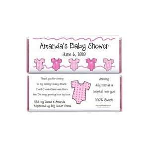  BS230P   Baby Shower Pink Onesies Candy Bar Wrappers: Baby