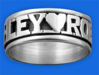 Personalized Sterling Silver Spinner Name Ring Heart  