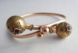 Antique Etruscan Rose Gold Filled Twist Bracelet Ball Clasp  