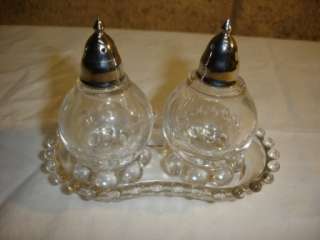 candlewick salt and pepper with tray.  