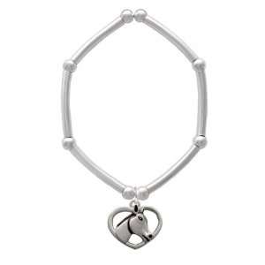  Heart with Horse Head Tube Charm Bracelet [Jewelry 