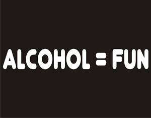 ALCOHOL=FUN Funny T Shirt Bar College Adult Humor Tee  