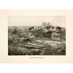  1917 Print View Laon France Roy L. Hilton Cityscape 