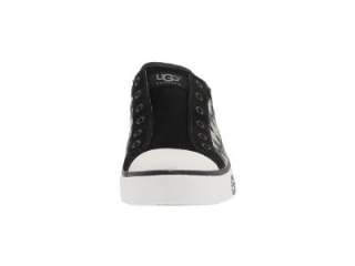 UGG Fur Lined LAELA Black & Grey Argyle Suede Tennis Sneaker Shoes Wms 