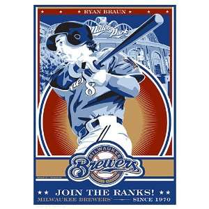  Milwaukee Brewers Ryan Braun Limited Edition Screen Print 