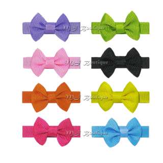 10 LUXURY BABY PET DOG HAIR CLIPS small cute BOWS WHOLESALE HANDMADE 
