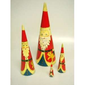 Santa Claus Cone shaped Matryoshka Dolls/ Nesting Boxes (Russian Doll)