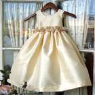 Kids Dream Dark Ivory Size 6M Taffeta Sheer Ribbon Baby Girl Dress