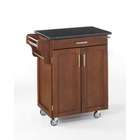 Home Styles Create a Cart Small Kitchen Cart in Cherry with Granite 