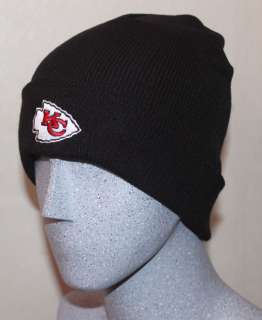 Kansas City Chiefs Black Knit Beanie Hat  
