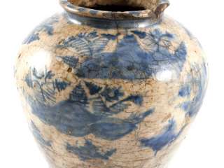 Large Tang/Sung Chinese Cream and Blue Jar c960  
