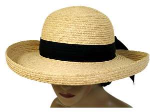 Womens upturn raffia straw hat  