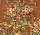 WALLPAPER SAMPLE Floral Brocade on Terracotta Victorian