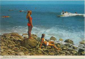 Surfing In Southern California Malibu Postcard  