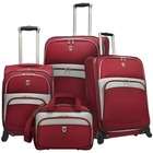   Hills Country Club Expandable 4 Piece Spinner Luggage Set   Color Red