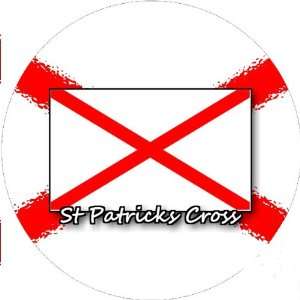   58mm Round Badge Style Keyring St Patricks Cross Flag: Home & Kitchen