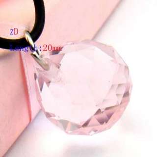   Puzzling Pink Spherical Bead Crystal Chain Pendant Necklace Jewelry