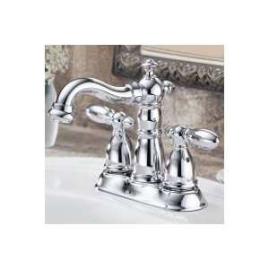   Lavatory Faucet with Metal Pop   up Drain and Lever Handles   2555 216