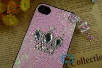 Pretty Crown & Key Pink Bling Case For iPhone 4 4G#A445  