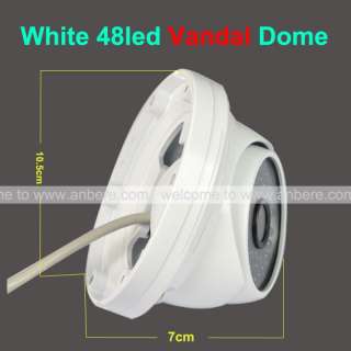 600TVL SONY COLOR CCD 48Led CCTV Vandal White Dome Camera Wide Angle 
