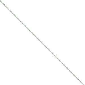  14k White Gold 1.9mm Singapore Chain Anklets, Size 9 