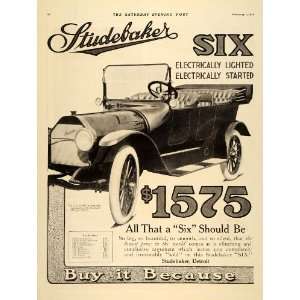 1914 Ad Studebaker Six Antique Automobile Pricing   Original Print Ad