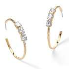 palm beach jewelry gold plated cubic zirconia open hoop earrings