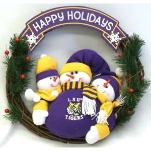   LSU Tigers 20 Three Snowmen Football Family Wreath: Sports & Outdoors