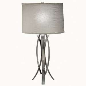   Way Brushed Nickel Table Lamp with White Shade 30421