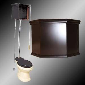   China, Dark Oak High Tank Corner Toilet Z pipe: Home Improvement