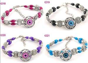 handmade new colorful beads Tibetan silver bracelet  