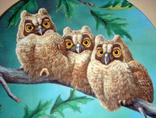 Joe Thornbrugh Baby Owls LONG EARED OWLS Plate MIB/COA  