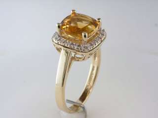 Genuine Citrine Diamond 3.25ct 14K Yellow Gold Engagement Wedding 