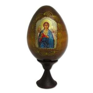  St. Michael Decoupage Wood Icon Egg, Orthodox Authentic 