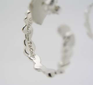 Tiffany & CO. Heart Hoop Earrings by Paloma Picasso in Sterling Silver 