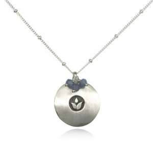 Satya Jewelry Sapphire Lotus Pendant  Sterling Silver Pendant 