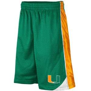  Miami Hurricanes Youth Green Vector Shorts: Sports 