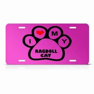 Ragdoll Cats Pink Novelty Animal Metal License Plate Wall Sign Tag