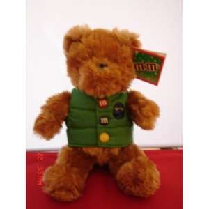 M&Ms Blue Wearing Green Jacket Teddy Bear Plush Toy New 