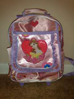 New Disney Cinderella Backpack Bookbag w/ wheels 14  