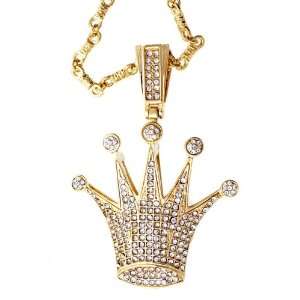    Iced Royal Crown Pendant + Franco Chain 36 