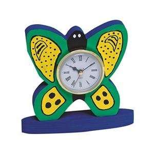  S&S Worldwide Wood Butterfly Clock (Pack of 6) Toys 