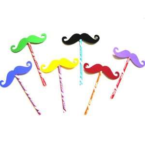   Stix   Photo Booth Props   Set of 6 Party Favors   Colored Mustaches