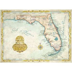 Florida Modern Day as Antique Wall Map 