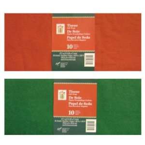  Cleo Wrap Corp 14088422 T912 Tissue 10 Sheets Red and Green 
