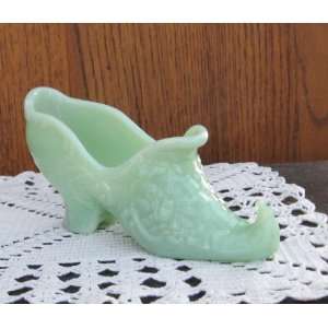   Glass Victorian High Heel Rose Slipper Curled Toe: Everything Else